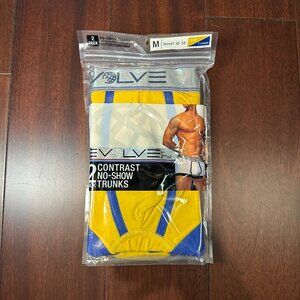 Evolve Men’s Contrast No-Show Trunks – 2 Pack – Size Medium – Sealed
